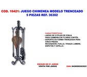 Juego chimenea modelo trenceado 5 piezas 36302