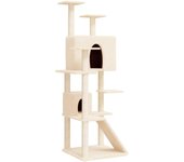 Rascador para Gatos con postes de isal crema 153 cm