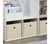 Set de 10 x Caja de almacenamiento plegable - 28x30x30cm - Juego de 10 Cajas Almacenaje - Organizadoras con Asa - Contenedores para Ropa o Juguetes - Beige [en.casa]®