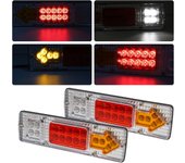 Luces traseras LED 131 LED Super Bright 12-24V Luces de freno de señal de giro a prueba de agua Universal para vehículos agrícolas, tractores, remolques, vehículos recreativos, autocaravanas.