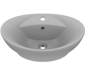 vidaXL Lavabo Lujoso con Rebosadero Cerámica  58,5x39 cm Tocador Color matte white,  matte light blue,  matte dark blue y mas