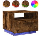 vidaXL Mesa de centro con luces LED 50x49x40 cm Blanco, Negro, Roble Sonoma Mesita de Salón o Comedor o Auxiliar Mesa de Café Meuble Salón