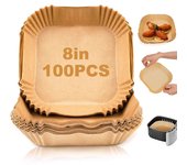 Papel para freidora de Aire, 100 Hojas, 20 cm, sin BPA, desechable, sin accesorios para freidora