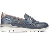 Pikolinos Mocasín Cantabria Azul Piel Suela Goma Mujer