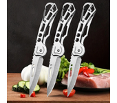 Portable Folding Knife Keychain Fruit Cutter Multipurpose Pocket Knife Utility Knives Stainless Steel Knife Kitchen Accessories