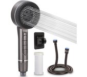 Alcachofa de Ducha con Filtro, 4 Modos Alcachofa Ducha con Manguera 1.5M, Cabezal Ducha, Alcachofa Ducha Alta Presión, Shower Head con Soporte, Telefono Ducha para Cuarto de Baño, Bañera