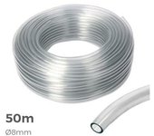 EDM Manguera de Cristal Transparente 8mm Interior 12mm Exterior 50m EDM - 74253 Manguera Complementos y Recambios para Regar Mangueras Jardin