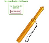 Baseball Bat LED Flashlight AluminumAlloy Focusable Zoomable Super Bright Self Defense Mace Light Tactical Baton Emergency Torch