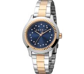Reloj de pulsera Esprit Joyce - ES1L351M0145 correa color: Gris plata Oro rosa Dial Azul noche Mujer