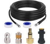 Kit de lavado de agua de drenaje-Manguera de Alcantarillado para hidrolimpiadoras a presión Kärcher K2, K3, K4, K5, K6, k7 y Lavor - 10M - Kit de Limpieza de Manguera de Alcantarillado Accesorio para Lavadora in presión