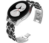 20mm 22mm Band for Samsung Galaxy Watch 4/classic/5/6/active 2 Leather+Metal Link bracelet correa HUAWEI watch gt 2e 3 4 Strap