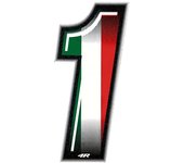 Pegatina Race Number para Moto "1" Slim Tricolor 100 mm