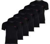 HUGO Camiseta para hombre, pack de 6 - cuello redondo, manga corta, logotipo, algodón, uni T-SHIRT RN TRIPLET P 10217251 02