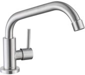 Grifo de Cocina, Grifería para Fregadero Solo Agua Fria, Rotación de 360°, Aireador Extraíble, Acero Inoxidable 304 Cepillado