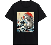 Van Gogh Starry Night Cat T-shirt Hip Hop Street Clothing New Fashion Casual Top T-shirt Classic Fit Cat Lover Collar 51314