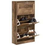 SoBuy FSR137-L-F Zapatero con 3 Solapas Armario de Entrada Zapatero Organizador 60 x 23 x 115 cm Marrón ES