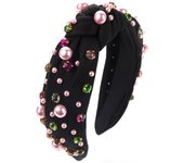 Cross border New Hair Hoops, Women's Knot Beads, High Head band, Fashionable Trendy Size Pearl Hair Accessories
