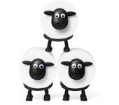 Juego de 3 portarrollos de papel higiénico con diseño de oveja negra: decoración independiente para baño y oficina: accesorios perfectos para el baño