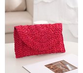 Fashion Beach Purse Women Summer Beach Bag Envelope Woven Clutch Solid Color Large Capacity Storage Bag Corn Husk Straw Hand Bag