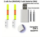 Fishing Electronic Rod Luminous Float Stick Light, CR425 3.6V LithiumBattery LED Removable UsB Charge Waterproof Night Tackle