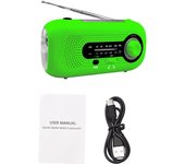 Radio Solar De Manivela Con Alarma SOS AM/FM Para Emergencias Radio Portátil Con Batería Recargable 4 Modos Y Linterna