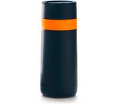 Bra - Termo Vaso Líquidos Travel mug Enjoy Efficient, 500 ml, Bebidas Frías y Calientes, Doble Pared, Color Negro y Naranja