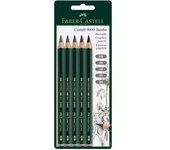 Faber castell lápiz de dibujo jumbo 9000 negro en blister de 5