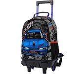 TOTTO Mochila Escolar con Ruedas Racing M – Mediana, 14L, 2 Compartimentos, Bolsillos Laterales para Botellas, Correas Ajustables, Protección contra Impactos – Color Gris