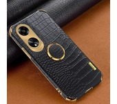 Plating Crocodile Texture Phone Case for OPPO A60 98 78 58 38 18 97 95 94 77 57 54 17 16 96 76 4G 5G Magnetic Finger Ring Cover