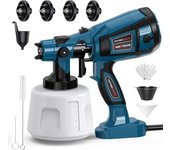 1400ML Electric Spray Gun 800W High Power HVLP Paint Sprayer Auto Furniture Steel Coating Airbrush for Home DIY With 4 Nozzles
