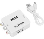 Mini convertidor de vídeo HD 1080P AV a VGA, adaptador de vídeo para el televisor con cable de datos