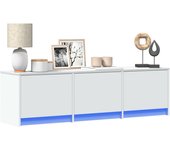 Mueble de TV con LED madera de ingeniería blanco 140x34x40 cm