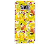 Funda original compatible con Samsung Galaxy S8 - Sylvestre y Piolin Patron amarillo