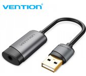 Vention tarjeta de sonido usb-a a jack 3.5 hembra - color gris