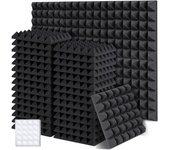 Paneles Acusticos 36 Piezas con Pegatinas, 30 x 30 x 5 cm Insonorizacion Acustica Pared, Paneles Decorativos para Pared Aislante Acustico para Podcast Studio Oficinas