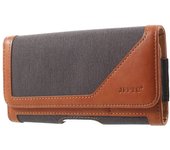 Funda Cinturon para Oneplus Nord N20 5G (2022) con Clip Metalico Textil-Piel Horizontal - Marrón oscuro