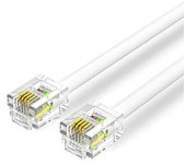 Cable de Teléfono RJ11 6P4C Aisens IQBWJ/ 5m/ Blanco