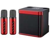 Karaoke con micrófono inalámbrico, Máquina de Karaoke, Altavoz Completo, Bluetooth con 2 Micrófonos, Portátil