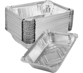 50/100pcs Aluminum Foil Trays with Lids Non-Stick Baking Pans Food Grade BBQ Bowl for Air Fryer Oven Baking Cooking Kitchen Tool