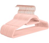 Perchas de Plástico 41cm, Transparentes Perchero de Acrílico para tu Armario - Dorado Gancho Giratorio 360°, Ranuras para Hombros, Barra para Pantalones, 0,4cm de Grosor, 20 Piezas