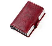 Double Layer Men ID Credit Bank Card Holder Wallet Anti Rfid Blocking Protected Magic Leather Slim Mini Small Money Wallets
