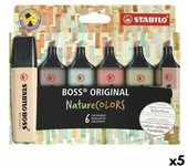 Set de Marcadores Fluorescentes Stabilo Boss Nature Colors Multicolor (5 Unidades)