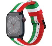 Correa de Nylon para Apple Watch 49mm 46mm 45mm 44mm 42mm 41mm 40mm 38mm iWatch Series 10 9 8 7 6 5 4 3 2 1 SE Ultra 2 Colores Bandera de Italia para Reloj Apple