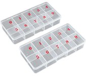 Nail Tip Box Empty Nail Tips Organizer Storage Fingernail Box Spaces Storage Case Container Nail Box Grid Box
