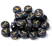100-500PCS Acrylic Black Gold Color A-Z 26 Letter Beads Round Shape Alphabe Beads for Jewelry Making DIY Bracelet Accessories