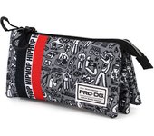 PRODG Estuche Prodg Negro con Estampados y Tres Compartimentos