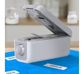 NK Etiquetadora Portátil - Mini Etiquetadora Inalámbrica para Móvil, Incluye Rollo de Papel y Cable USB, Compatible con iOS y Android - Color Blanco