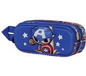 Marvel Captain America Punch 3D Double Pencil Case, Blue