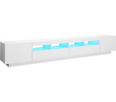 vidaXL Mueble para TV con luces LED blanco 260x35x40 cm