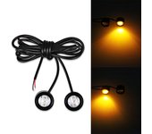 2pcs Motorcycle Led Strobe Lights Motor Strobe Flash Warning Brake Light Lamp 12V Spotlight Fish Eye Lens Lamp Yellow Blue White